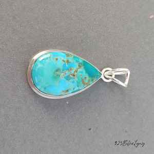 Collar de Plata de Ley 925 con Colgante de Turquesa Kingman, Joyería de Turquesa Azul Kingman Genuina, Certificado IGI, Lujo Tibetano - Product Image 4