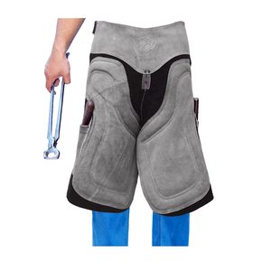 Venta caliente Farrier Delantal Premium Blacksmith Full Leather Farrier Delantales Hoof Farrier Hombres Mujeres Delantal ajustable, Marrón y Negro - Product Image 2