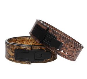 Cinturón de Levantamiento de Pesas con Hebilla de Palanca, Transpirable, Resistente, de Cuero Vacuno Premium, Accesorios de Gimnasio para Entrenamiento de Compresión - Product Image 3