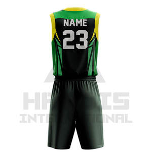 Uniforme de basket-ball à séchage rapide de haute qualité Ensembles en polyester nouveau design avec logo imprimé Uniforme de basket-ball en gros - Product Image 2