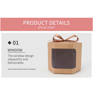 Caja de regalo con ventana visual, caja de papel Kraft con ventana de Color sólido Simple blanco, caja de dulces con cinta para ventana de embalaje de regalo pequeño de vacaciones - Product Image 6