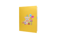 Kartu Undangan Ulang Tahun 3D Pop-up Kerajinan Tangan Desain Beruang Balon KIRICARD BD055 Cetak Digital Rakitan Tangan Kertas Cantik