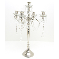 Nouveauté, design moderne, chandelier en métal de haute qualité, luxe discret, argent poli, support à bougies moderne, décoration d'intérieur élégante