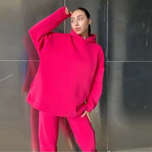 Custom Print Embroidery Sportswear Tracksuit Women Sweatsuit <b>Set</b> Two Pieces Workout <b>Sweatpants</b> and Long Hoodie Jogger <b>Set</b> - Product Image 2