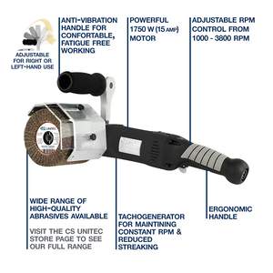 Kit de base intelligent PTX ECO, polisseuse multifonction à vitesse variable électrique pour la finition des métaux, outil de meulage inclus - Product Image 6
