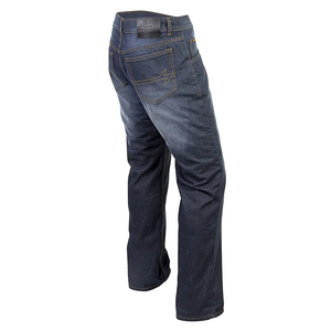 Vintage bleu lavé résine Application en détresse Flare jambe Baggy hommes taille moyenne solide écologique broderie Streetwear - Product Image 2