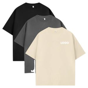 T-shirts en molleton de polyester/coton à coupe régulière pour homme, épaules tombantes, écologiques, anti-froissement, respirants, séchage rapide, personnalisables - Product Image 5