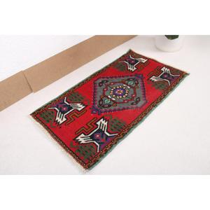 1.8x3.2 ft Rug, Turkish Vintage Rug, <b>Red</b> <b>Wool</b> Rug - Product Image 4