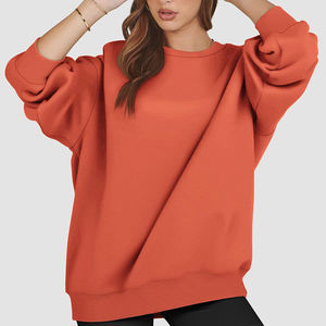 Último estilo sudadera Casual Streetwear Drop Shoulder figuras transpirable ecológico sudaderas con capucha de punto para mujer - Product Image 4