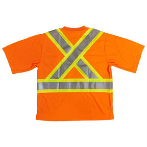 Chemise de sécurité haute visibilité de classe 2 à prix avantageux, vêtements de travail réfléchissants en polyester pour les chantiers à risque élevé - Product Image 5