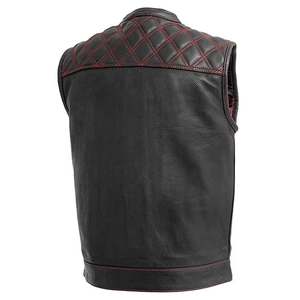 Customizable High Quality <b>Men's</b> Cowhide Genuine <b>Leather</b> Motorcycle Vest Windproof Plus Size Waterproof Motorbike <b>Waistcoat</b> - Product Image 3