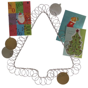 Porte-cartes en fil de fer pour arbre de Noël, finition argentée, parfait pour la décoration de table festive de Noël à la maison - Product Image 1