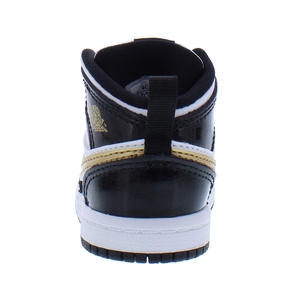 Zapatos Nike Jordan 1 Mid SE para bebés y niños pequeños Color: Negro/Dorado Metálico/Blanco 100% auténticos - Product Image 2