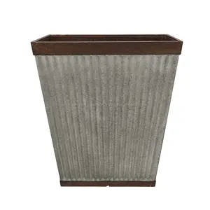 New Square Galvanized Metal Pot Planter Plant Bucket for Growing Herbs and Flowers Decorative Home Garden and Outdoor area