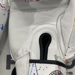 Fairtex <b>White</b> Color Droplet Design Mauy Thai Leather Boxing Gloves <b>Lace</b>-Up Closure Breathable UV Protection for Gym Training - Product Image 5