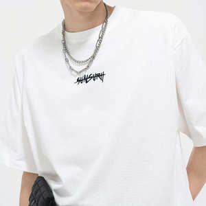 เสื้อผ้าแนวสตรีทสุดหรูสำหรับผู้ชายเสื้อยืดโชว์ไหล่แบบโอเวอร์ไซส์ผู้ผลิตออกแบบได้ตามต้องการสำหรับผ้าใบผ้าฝ้าย100% รุ่นเฮฟวี่เวทระบายอากาศได้ - Product Image 4