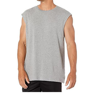 Camisetas sin mangas para hombre de poliéster y Spandex en blanco con serigrafía personalizada, camisetas sin mangas para gimnasio, entrenamiento, correr, atlético, secado rápido, OEM - Product Image 1