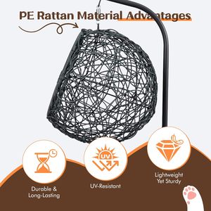 Indoor Outdoor Weich kissen Rattan Pet House Hängendes Katzen bett Hängematte Schaukel Ei Stuhl für Kleintiere - Product Image 3