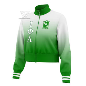 Personalizado Iota Phi Lambda Sorority ropa bordada Crop Ombre béisbol Varsity Letterman chaqueta parafernalia griega - Product Image 1