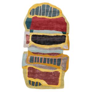 Alfombra Joy de Lana y Viscosa Hecha a Mano en Rojo y Naranja Tra-15217 para Uso Doméstico con Patrón Abstracto - Product Image 1