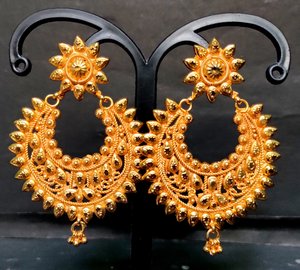 Buy <b>Earrings</b> Set with Traditional Designed 22CT Gold Plated Jhumka <b>Earrings</b> Jewelry for Women Wear by Exporters - Product Image 3
