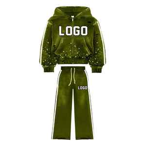 Última llegada hombres Rhinestone chándal fabricante personalizado doble cintura Oversize Top tendencia nueva llegada chándal para hombres - Product Image 3