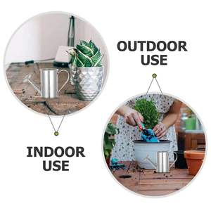 Arrosoir élégant en métal avec finition décorative Long bec poignée de transport facile grande capacité pour balcon jardin fleurs d'intérieur - Product Image 4