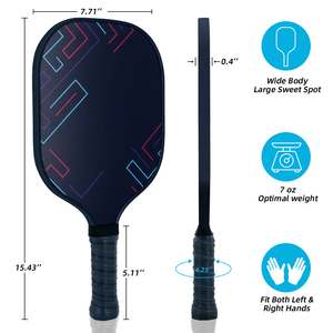Raqueta de Pickleball de Fibra de Carbono T700 de 14.3mm al por Mayor, Sistema de Equilibrio de Peso de Acero Prensado en Frío, Raqueta de Pickleball con Diseño de Panal - Product Image 2