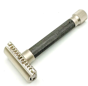 Rasoir de sécurité à barbe professionnel de 11cm Rasoir en métal à double tranchant lisse avec forme de poudre ANAAIF - Product Image 2