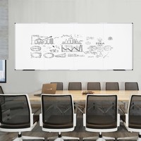 Tableau blanc magnétique effaçable à sec avec cadre en aluminium, pliable, mural, avec plateau pour marqueurs, pour l'école et le bureau