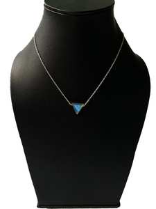 925 Silver Labradorite Triangle <b>Pendant</b> <b>Necklace</b> Minimalist Gemstone Jewelry Blue Flash Labradorite Sterling Silver Chain - Product Image 4