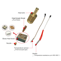 Goofoo kit 3d impressora 400 celsius, extremidade quente, extrusora montada