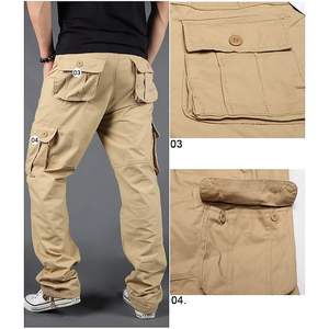 Pantalon Cargo en coton décontracté pour hommes avec nouveau design coupe ample Streetwear mode longue longueur toile légère tissu toile - Product Image 6