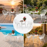 Ensemble de meubles de jardin modernes avec structure en aluminium, table et banc sur mesure