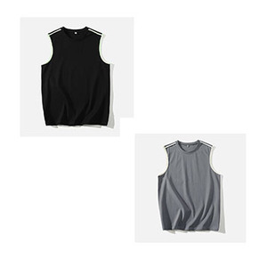 Camiseta sin mangas de gimnasio sin mangas de poliéster/algodón de punto informal para hombre personalizada con ajuste muscular flexible de secado rápido anticontracción - Product Image 6