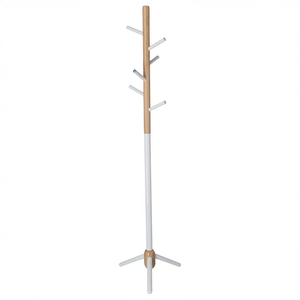 WELL HOME Appendiabiti per bambini a 6 ganci 28x28x176 cm Bianco Metallo e Legno 28x28x176 cm - Product Image 2