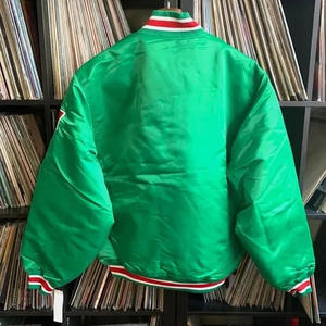 2025 Men's Satin Letterman Jacket Custom Color Logo Stand Collar High Street Style Varsity Jacket for Men Hot Selling - Product Image 3