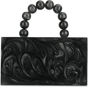 Bolso de mano de resina de nácar más grande adornado con bordado de metal y piedra elegante bolso de mujer para ocasiones nocturnas - Product Image 3