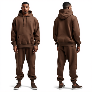 Conjunto Deportivo de Felpa de Algodón Extra Grande de Alta Calidad, Sudadera con Capucha y Pantalones Deportivos, Fabricante Mayorista - Product Image 2