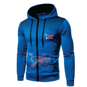 เสื้อฮู้ดกันหนาวสำหรับผู้ชายวัสดุยืดหยุ่นมีซิปสำหรับฤดูหนาวพิมพ์โลโก้ตามสั่ง - Product Image 2