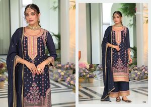 Glamorous Heavy Chinon Salwar Kameez con bordado rico Traje perfecto para compromisos Bodas y eventos especiales - Product Image 2