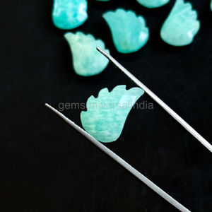 หินอเมซอนธรรมชาติแกะสลักด้วยมือสำหรับทำเครื่องประดับขนาด11x15มม. อเมซอนไนท์อัญมณีหลวมแกะสลักลูกปัดโดยผู้ผลิตจำนวนมาก - Product Image 2