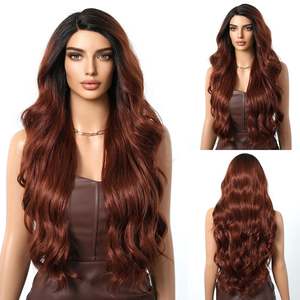 Payton-DWY Reddish Brown Tresses Side Part <b>Wig</b> with Wavy Hair - Product Image 1