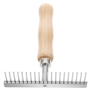 Peine de limpieza ecuestre y cepillo de pelo de ganado/vaca para caballos y perros-Guante de rastrillo manual de acero con garantía de por vida - Product Image 5