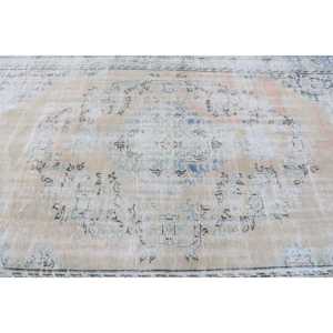 Alfombra Turca Vintage Grande de 6.3x9.4 pies, Alfombra de Lana Azul - Product Image 5