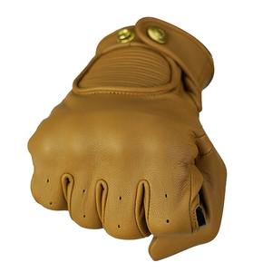 Guantes de cuero de dedo completo para motocicleta, personalizados, negros, transpirables, antideslizantes, protección para nudillos, ventilación, guantes de carreras - Product Image 6