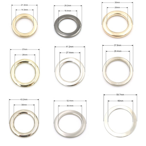 Zware vierkante O-ringen van zinklegering, vernikkeld, 35 mm, metaal - Product Image 5