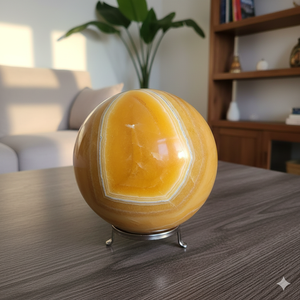 Esfera de Ágata con Bandas de Calcita Naranja Pulida al por Mayor, Bola de Energía Semipreciosa para Decoración del Hogar, Artesanía de Feng Shui - Product Image 1