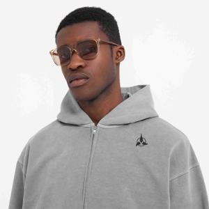 Venta al por mayor de alta calidad en blanco peso pesado 500gsm Vintage desgastado francés Terry de gran tamaño hombres recortados lavado con ácido Sudadera con capucha - Product Image 4