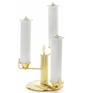 เชิงเทียนทองเหลืองทรงกลมขนาดเล็กที่มีแขนสี่ข้างอุปกรณ์สำหรับโบสถ์ - Product Image 2